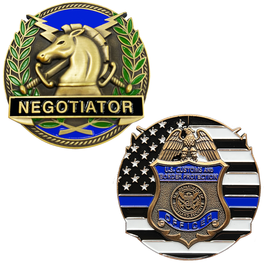 GL14-002 CBP Officer Field Operations Thin Blue Line Negotiator Challenge Coin