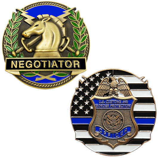 GL14-002 CBP Officer Field Operations Thin Blue Line Negotiator Challenge Coin