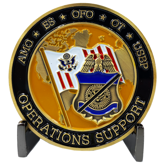 CL10-01 CBP AMO ES OFO OT USBP Border Patrol Field Ops Air Marine Operations Support Challenge Coin