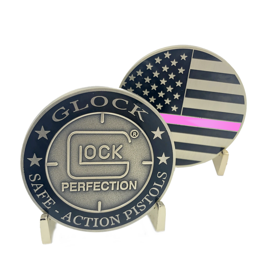 CL15-11 Thin Pink Line Police Challenge Coin Breast Cancer Awareness