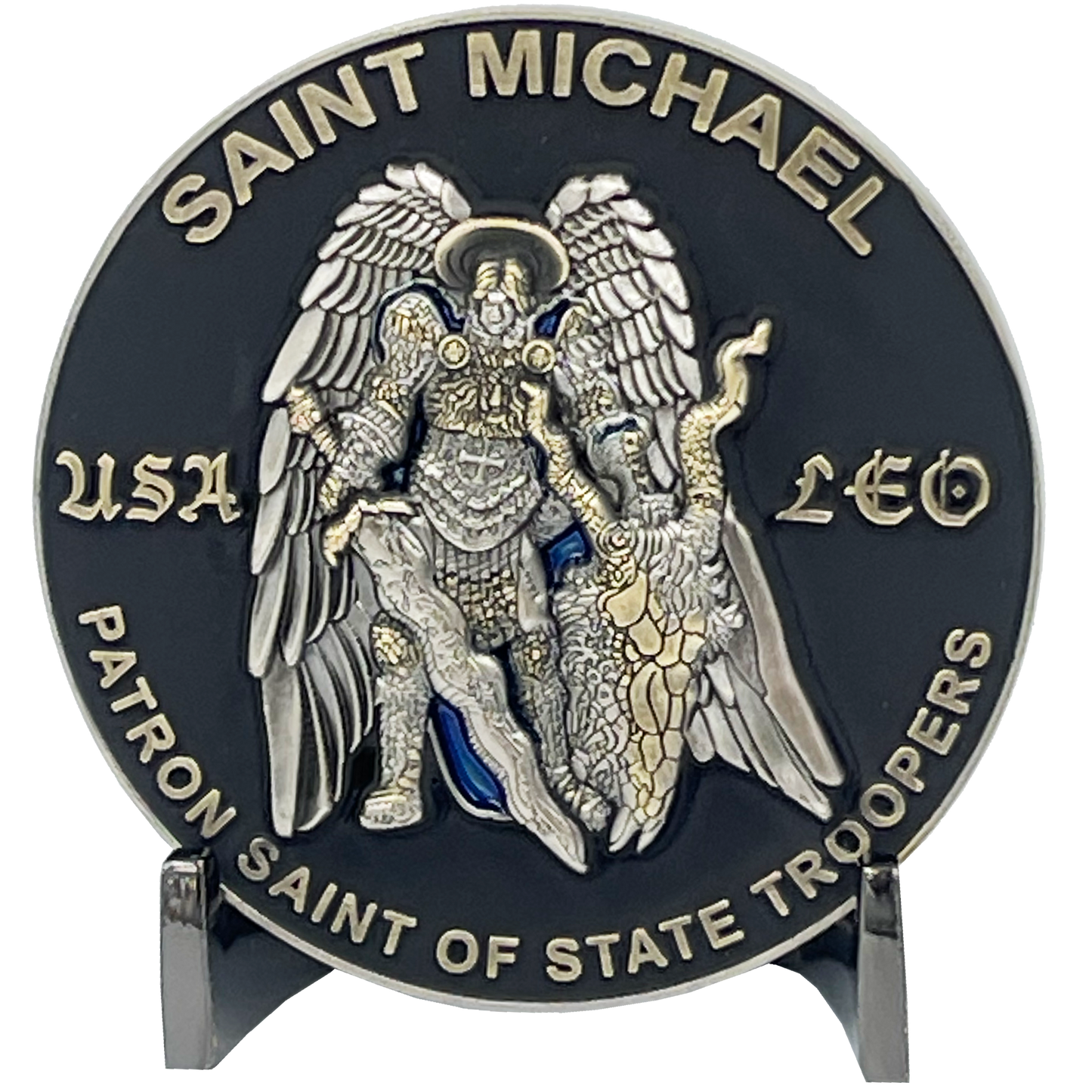 BL11-001 PSP Pennsylvania State Police Trooper Saint Michael Patron Saint Challenge Coin ST. MICHAEL