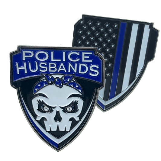 E-004 Police Husbands Thin Blue Line Challenge Coin Supporter