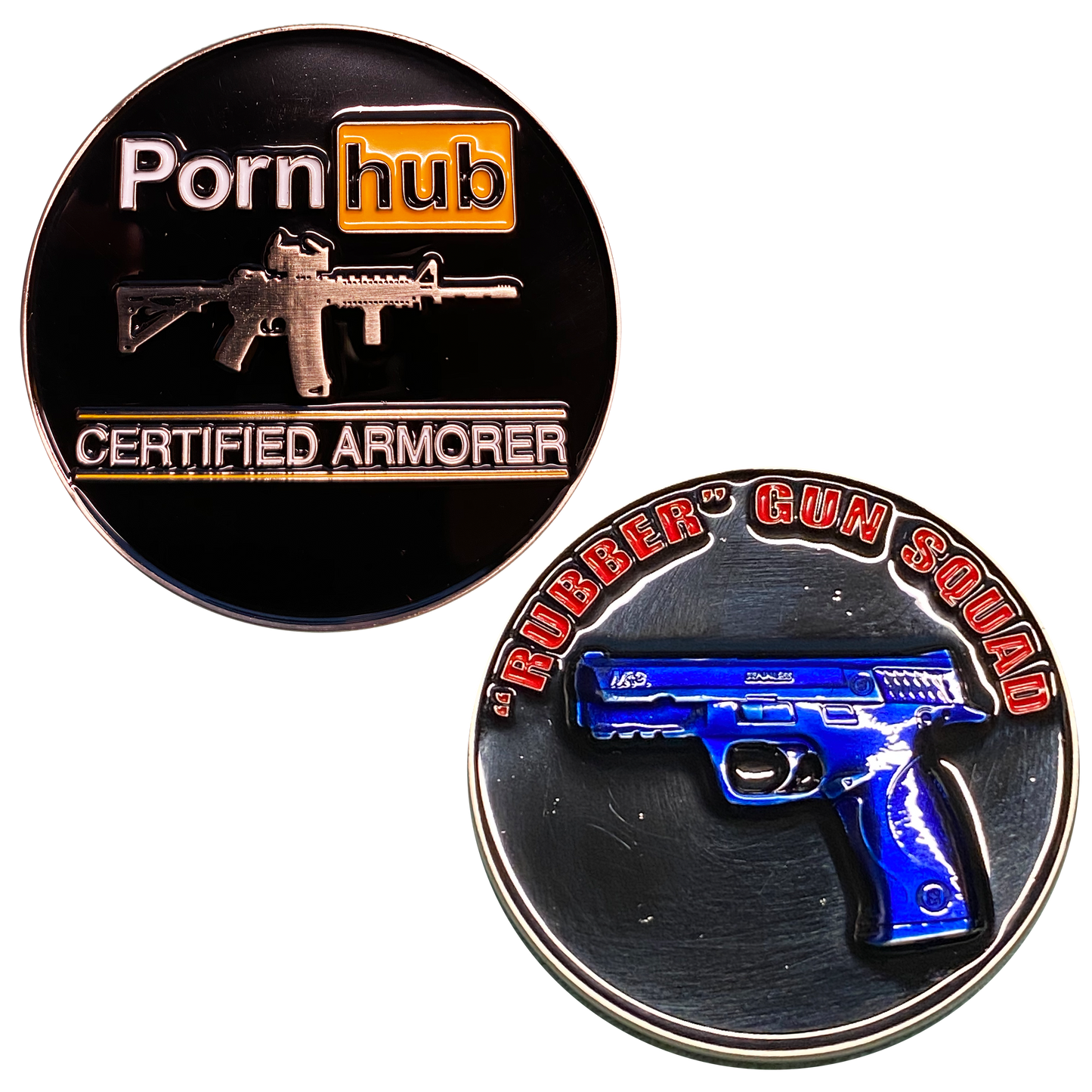 Discontinued CL-GG Parody Certified Armorer Rubber Gun Squad Police Tactical Firearms Instructor Challenge Coin