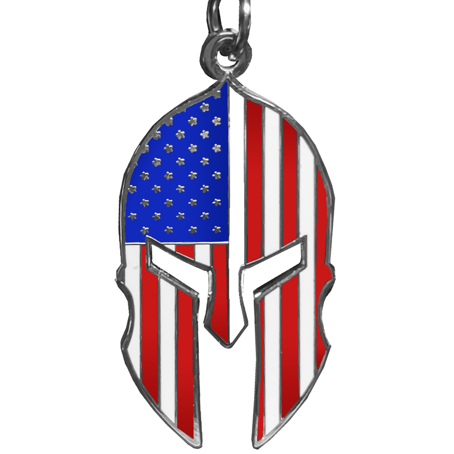 GHKB-1F Gladiator Patriot American Flag Spartan Helmet Keychain Military Veteran