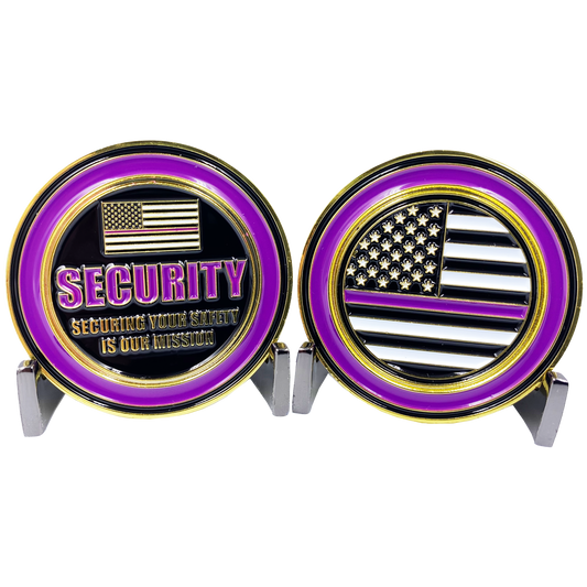 CL-NN SECURITY OFFICER Challenge Coin Security Enforcement Guard Thin Purple Line