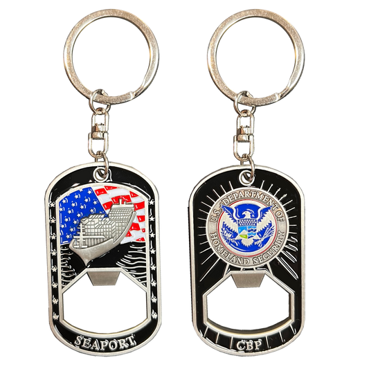 GL9-008 CBP Officer OFO Seaport A-TCET Trade Cruise Ship Passenger Challenge Coin Keychain Bottle Opener