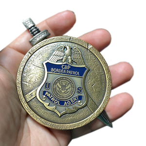 CBP Officer Mini Badge Retractable ID Holder Reel