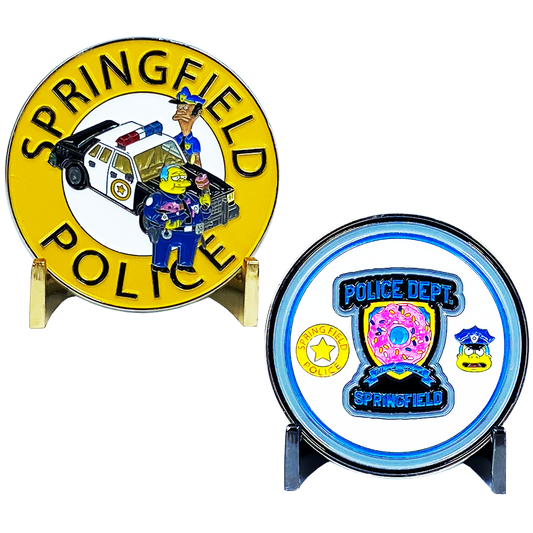 DL3-02 inspired by Simpsons: Springfield Police Department Wink Wink Donut Challenge Coin