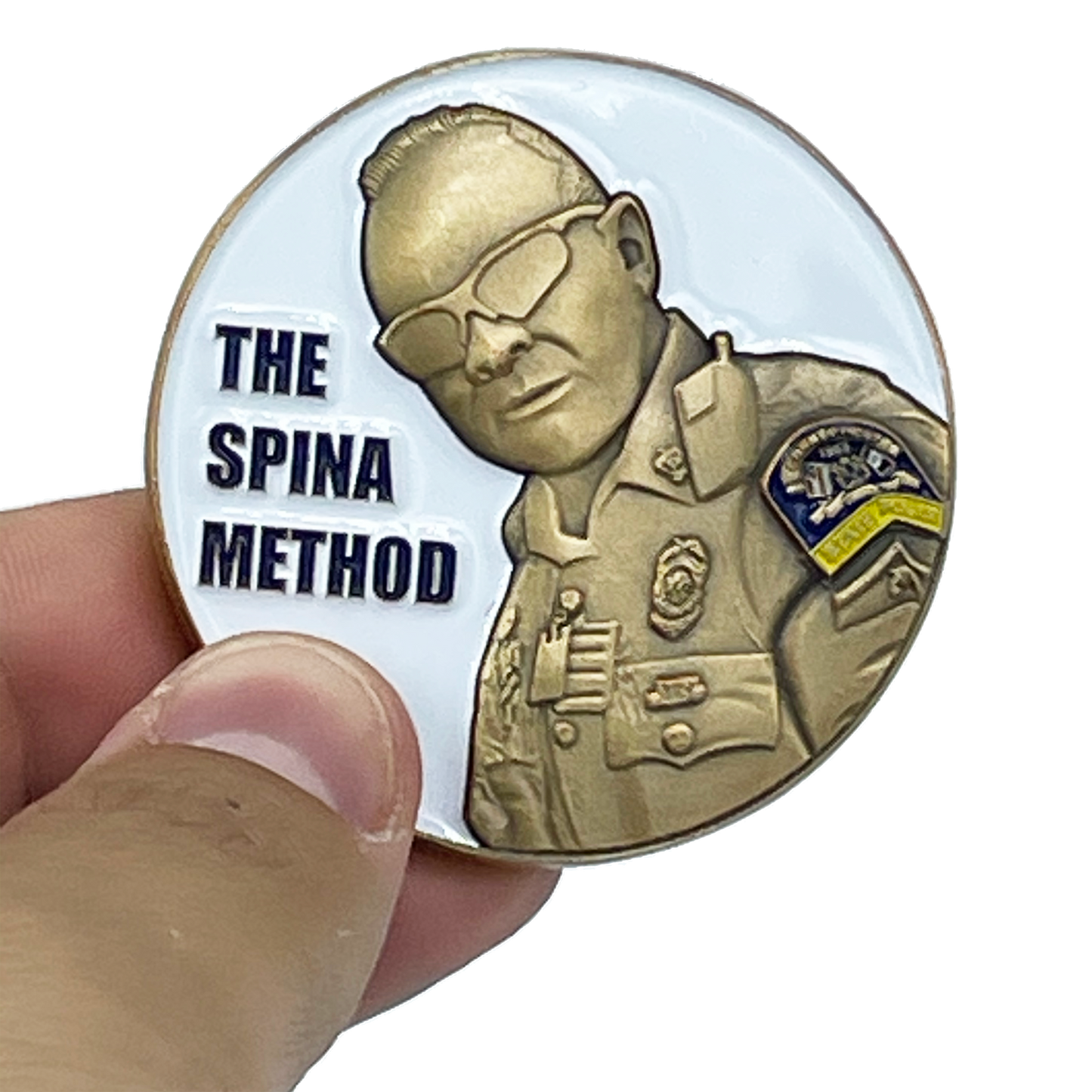 BL9-010 CSP Version 6 Spina Method Communications Challenge Coin inspired by Connecticut State Police CT Trooper Matthew Spina