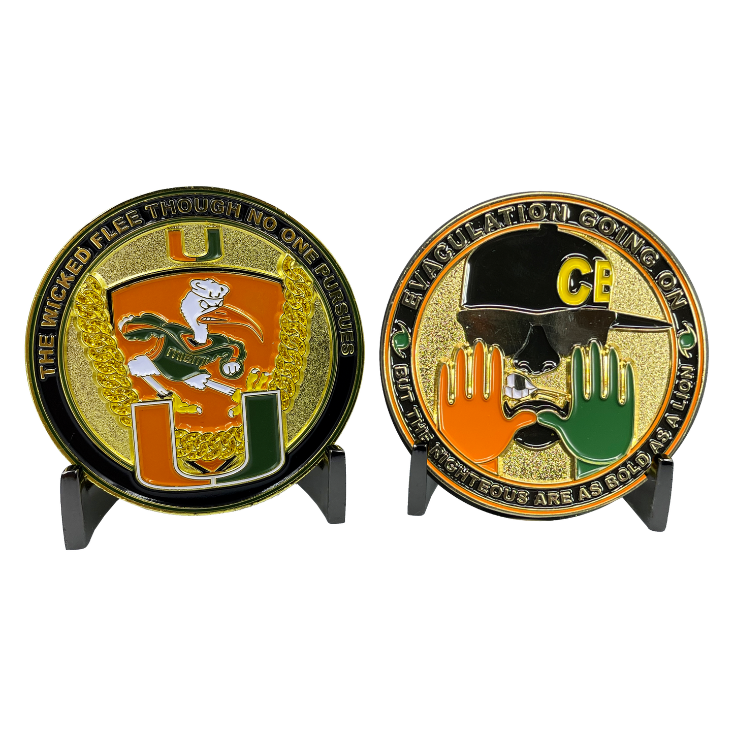 BL5-017 The U challenge coin Miami Canes Turnover Chain UM CBP CBPO CBP Officer Field Ops