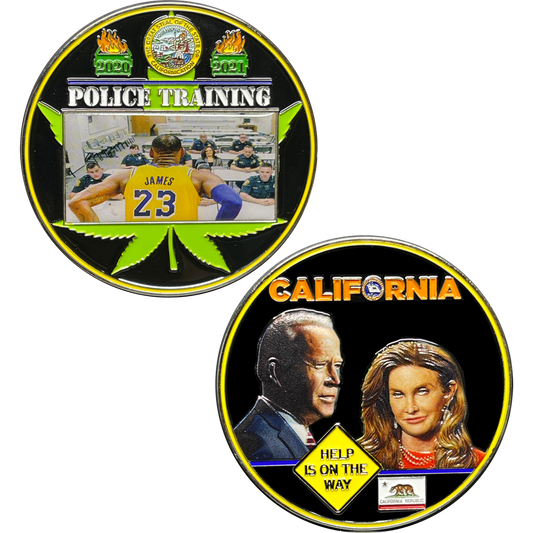 BL12-006 LAPD LASD Police Training FTO Lebron Saving California with President Biden Caitlyn Jenner Challenge Coin