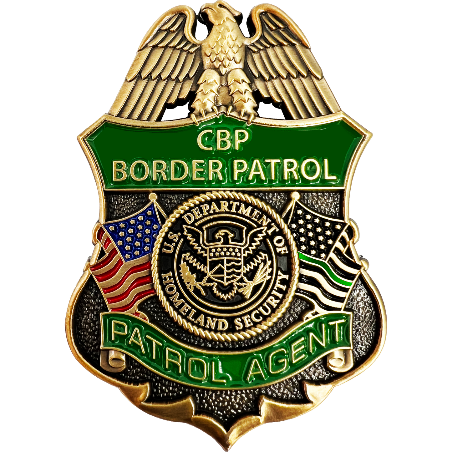 GL5-001 CBP Border Patrol Agent Thin Green Line Flag Challenge Coin BPA Proverbs 28:1 Lion