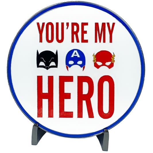 J-007 I Love You Daddy You're My Super Hero Glow-in-the-Dark Challenge Coin fathers day