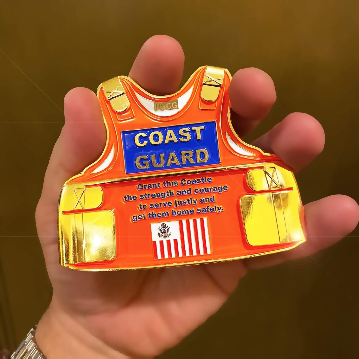 H-016 Coast Guard Body Armor Challenge Coin Coastie Vest Medallion