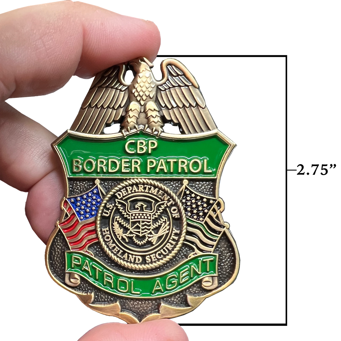 GL5-001 CBP Border Patrol Agent Thin Green Line Flag Challenge Coin BPA Proverbs 28:1 Lion