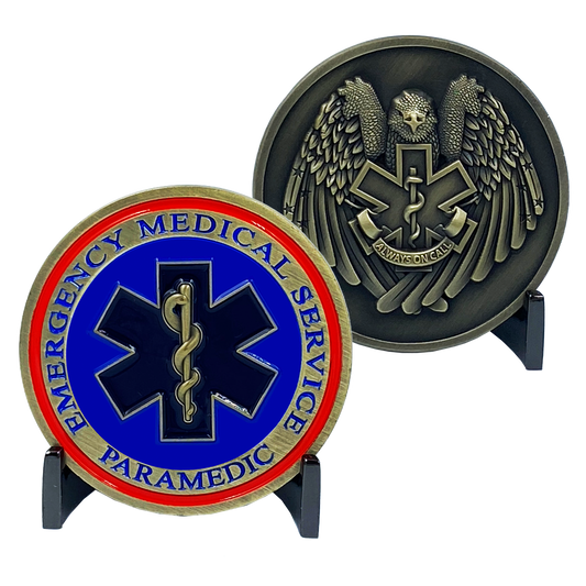 CL11-04 Emergency Medical Services Paramedic ALWAYS ON CALL EMT EMS Challenge Coin