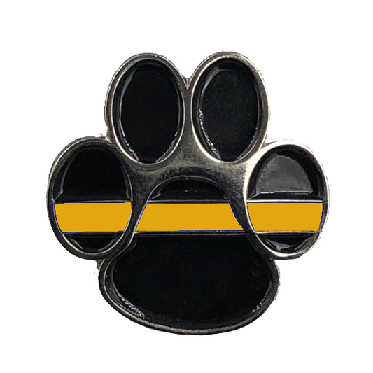 CL-014 K9 Paw Thin Orange Line Canine Lapel Pin Search and Rescue, EMT, EMS, Paramedic