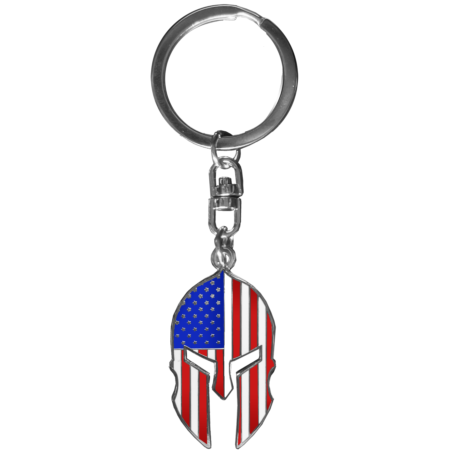 GHKB-1F Gladiator Patriot American Flag Spartan Helmet Keychain Military Veteran