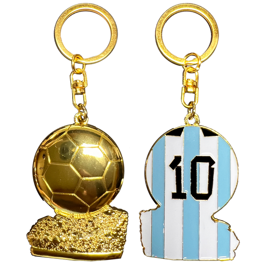 GL14-008 Golden Soccer Ball Trophy Keychain